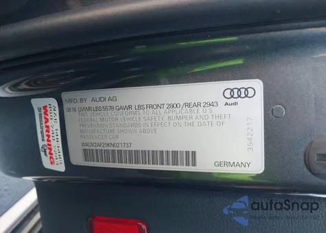 2019 Audi A7 55 Premium z USA, uszkodzony, nr VIN WAUV2AF29KN021737